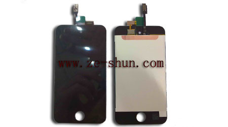 Van Goede Kwaliteit Geen lichte Vervangstukken van vlekapple IPod voor ipod raken 4 LCD volledige zwarte Verkoop